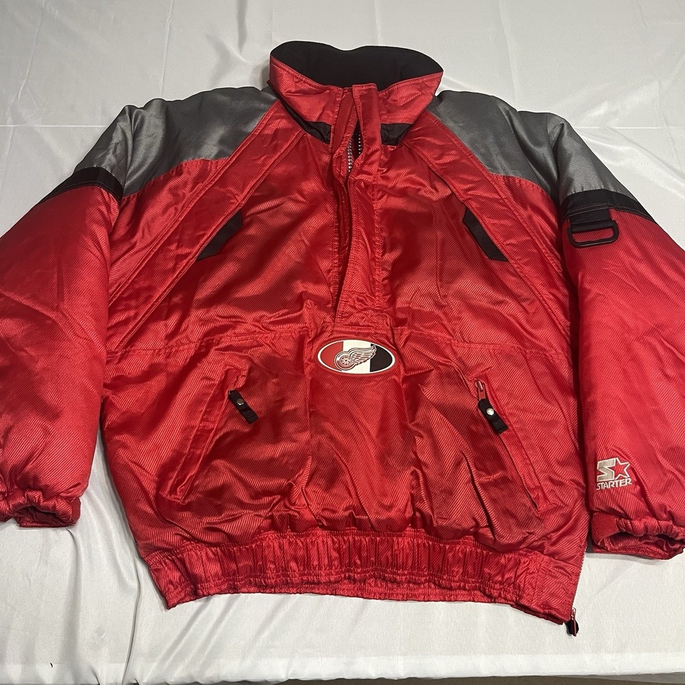 Vintage 90s Detroit Red Wings Starter Puffer Jacket NHL Embroidered Size Medium